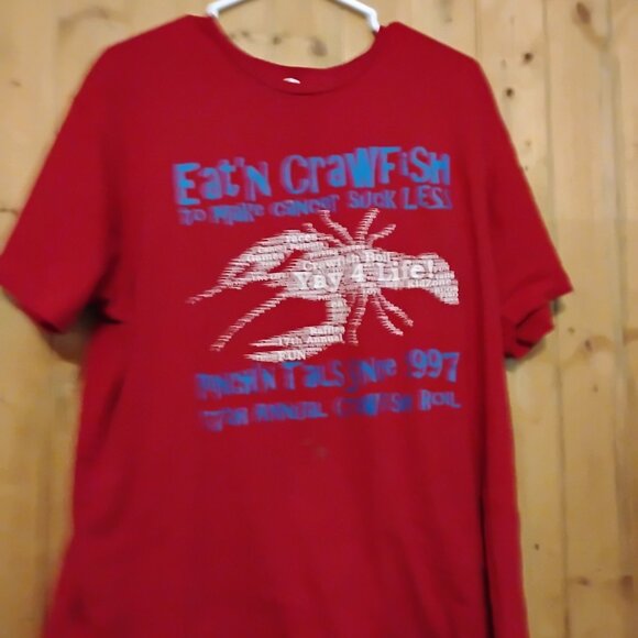 Men's Red Vintage XL Crawfish Boil 1997 Graphic T-Shirt - Picture 2 of 6